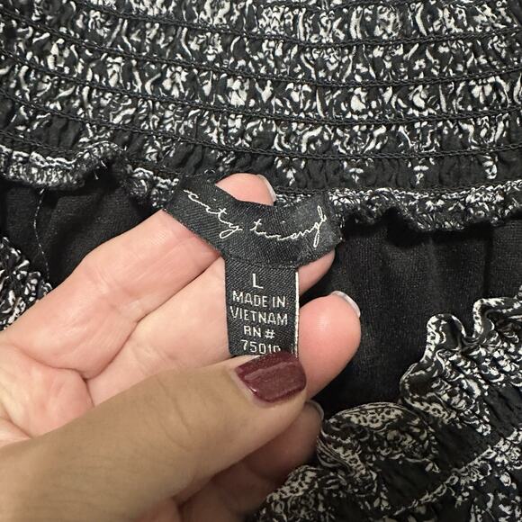 City Triangles Off Shoulder Mini Dress L Flutter Sleeve Y2K Boho Festival Party - Picture 5 of 11